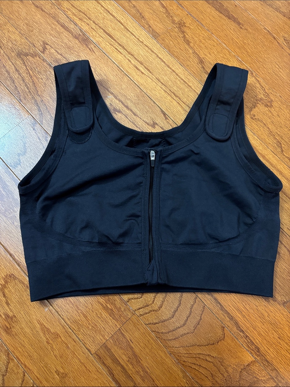 Post-Surgical Compression BrFront-Zip Black Support Sports Bra - Women's Comfort